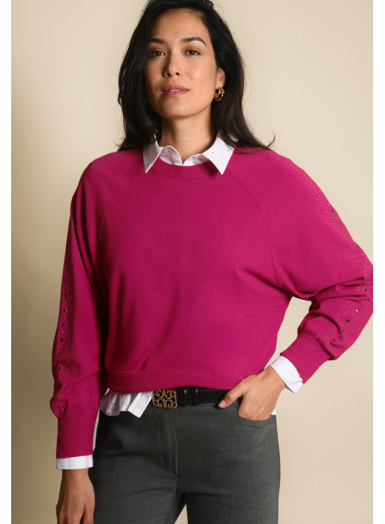 Pull En Fausse Fourrure Framboise Eldys - Taille L, Matière Douce Et Volumineuse | Neuf Avec étiquettes