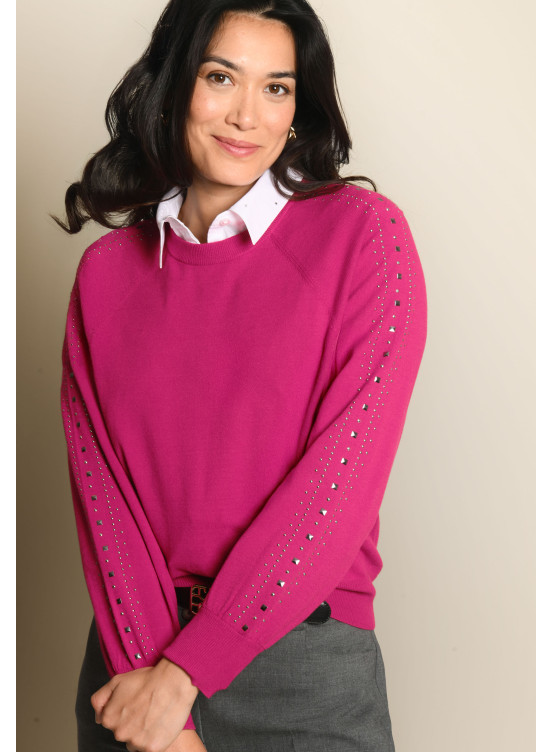 Pull Framboise Fausse Fourrure Eldys - Taille L - Neuf Avec étiquettes - Hiver Douillet