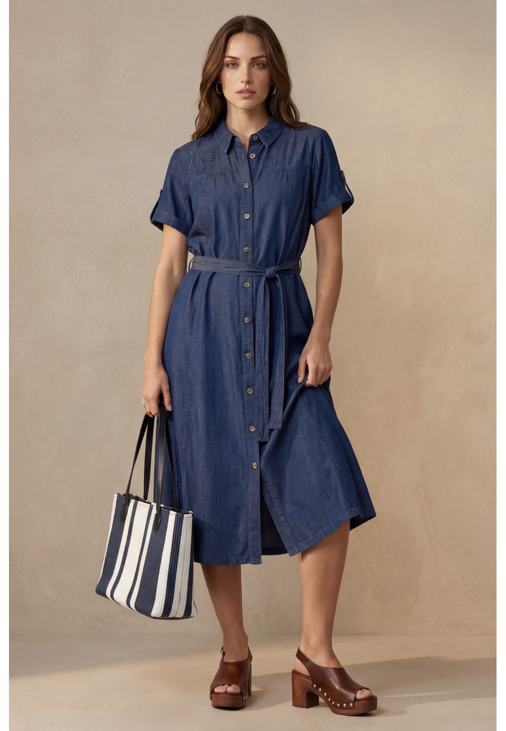 ROBE 100% LYOCELL - DIJON - INDIGO - Un Jour Ailleurs