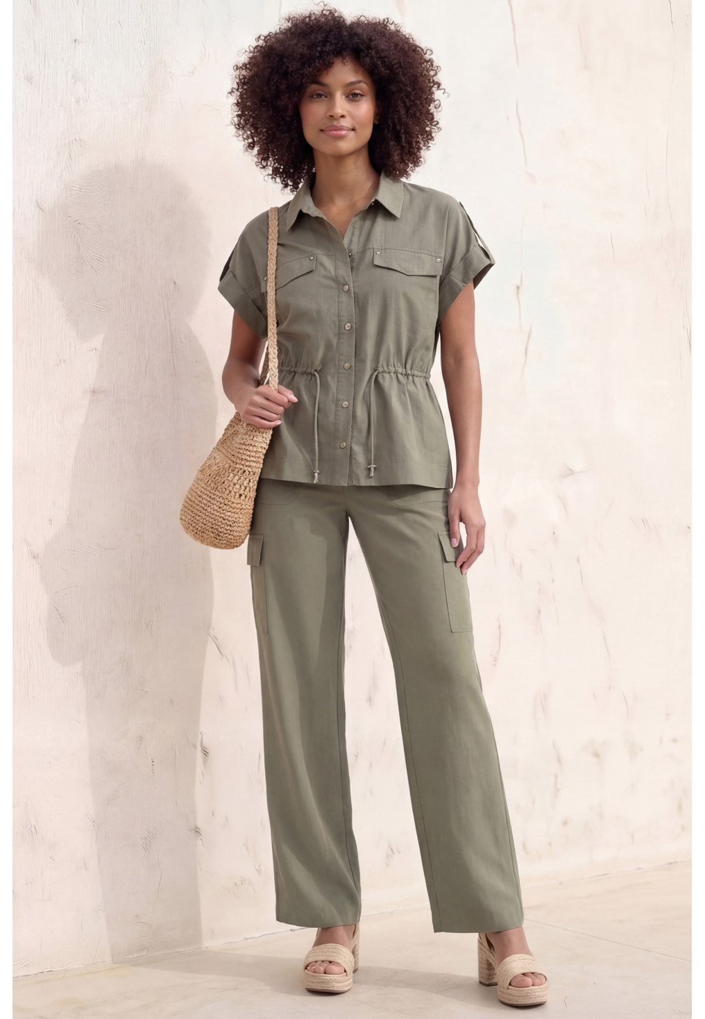 CHEMISE TENCEL - LOUVA - KAKI - Un Jour Ailleurs